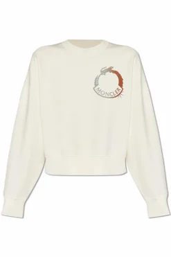 Moncler cream Sweatshirt with logo