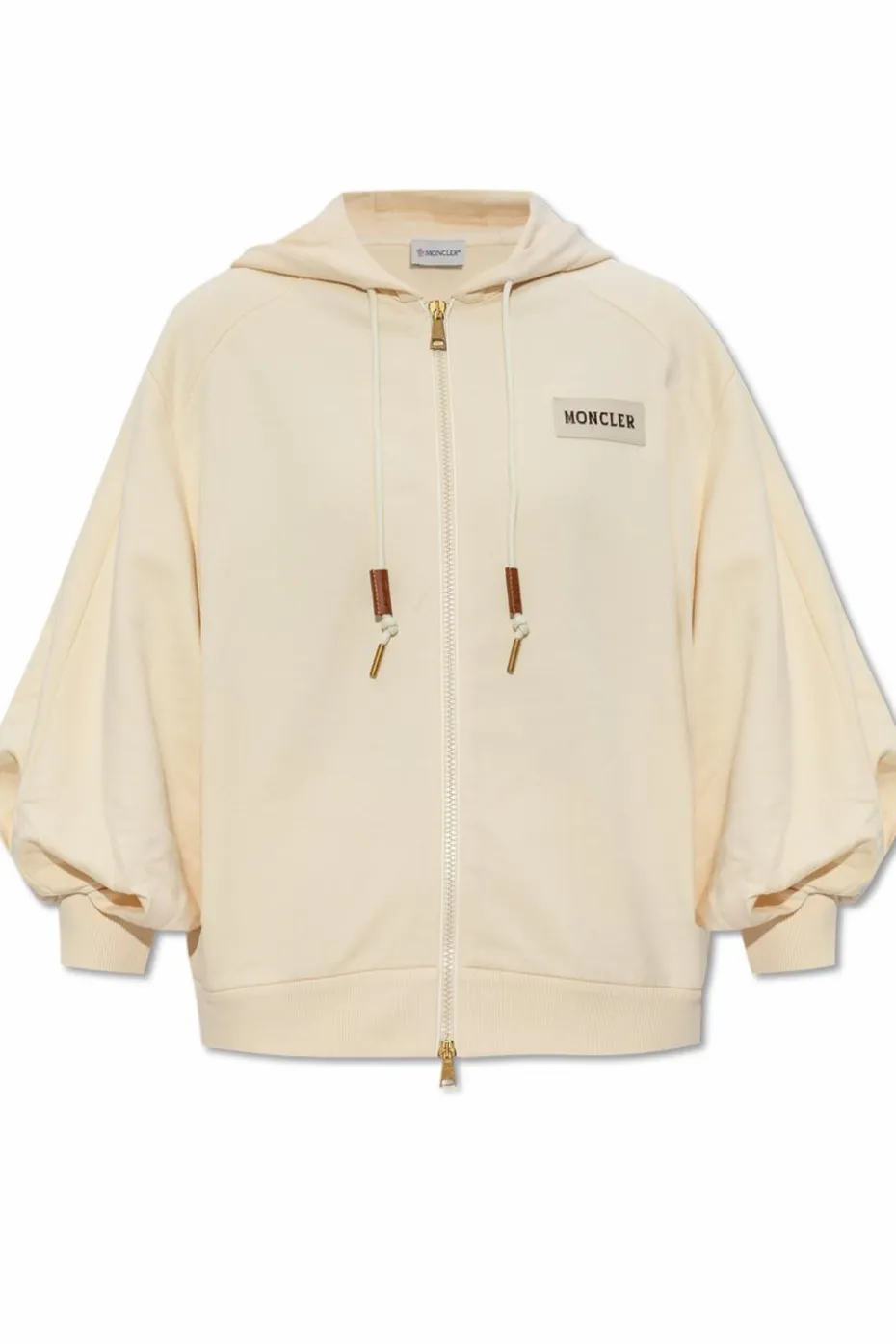 Moncler cream Sweatshirt with logo patch