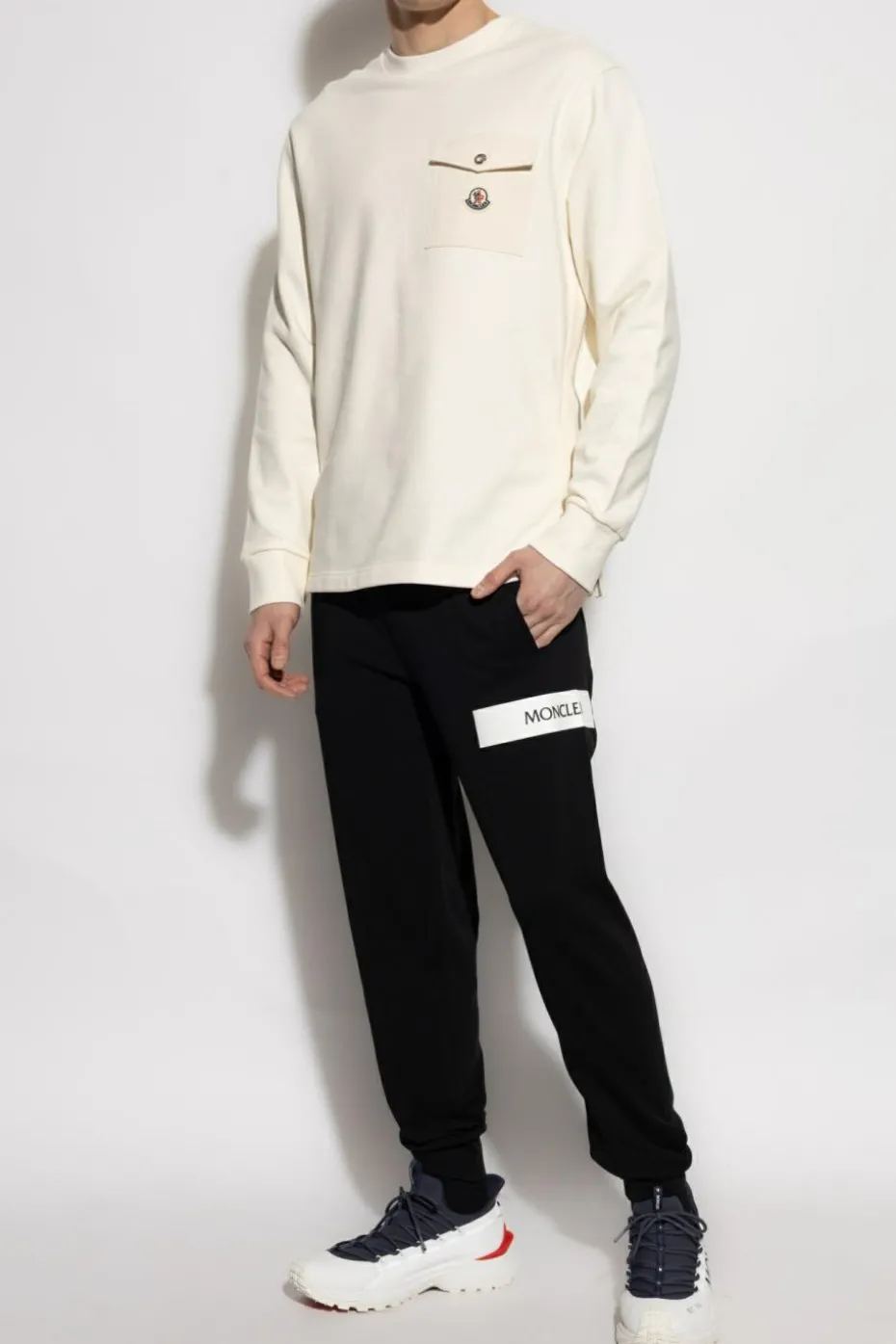 Moncler cream Sweatshirt with pocket