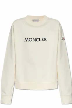 Moncler cream Sweatshirt with Logo