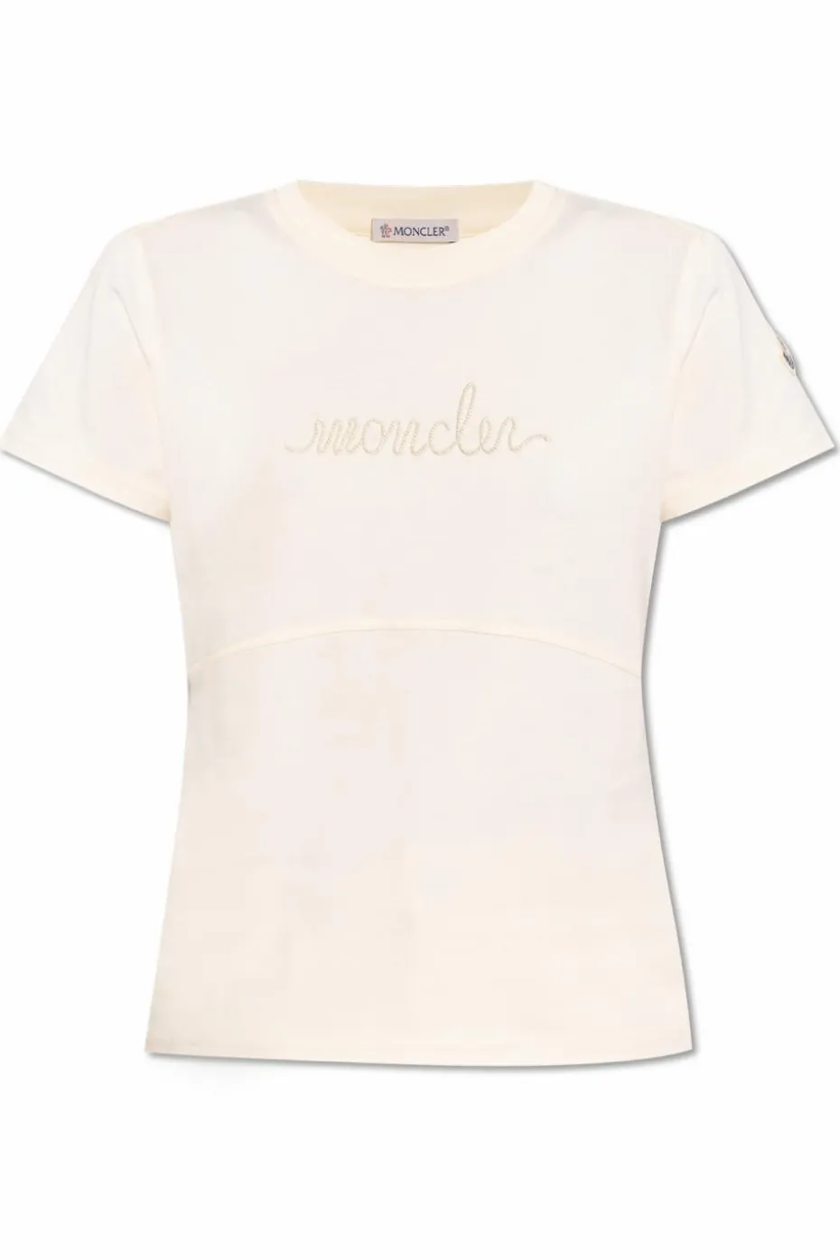 Moncler cream T-shirt with logo