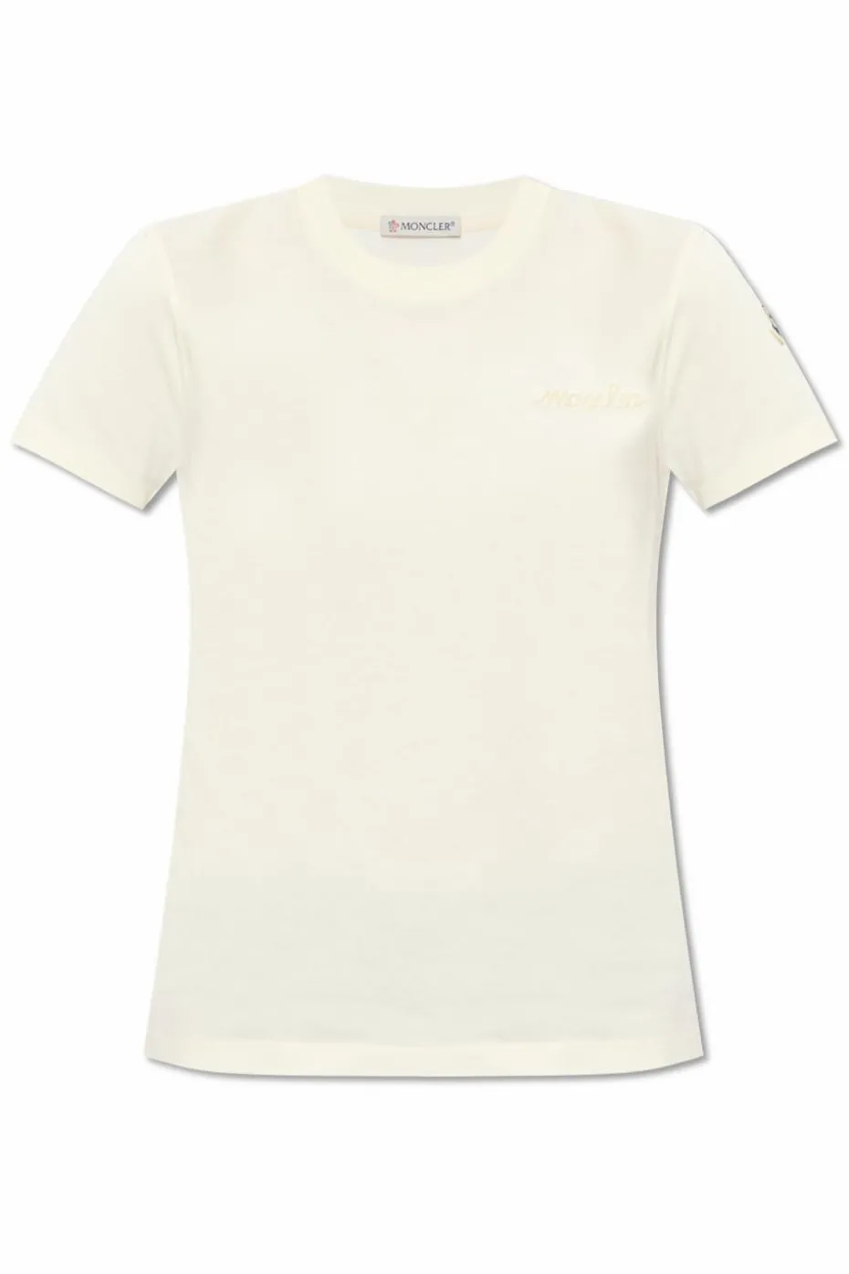 Moncler cream T-shirt with logo