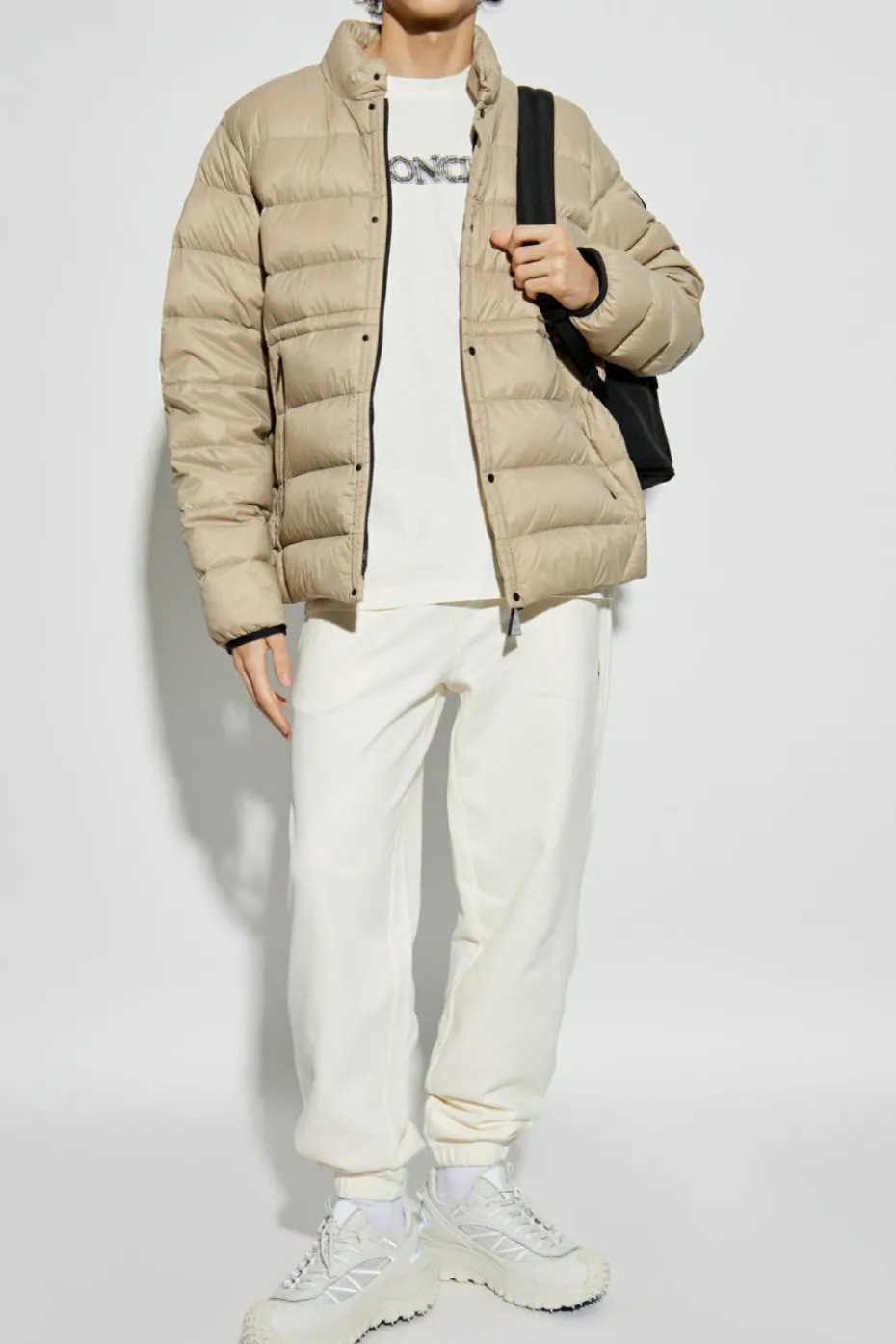 Moncler cream T-shirt with logo