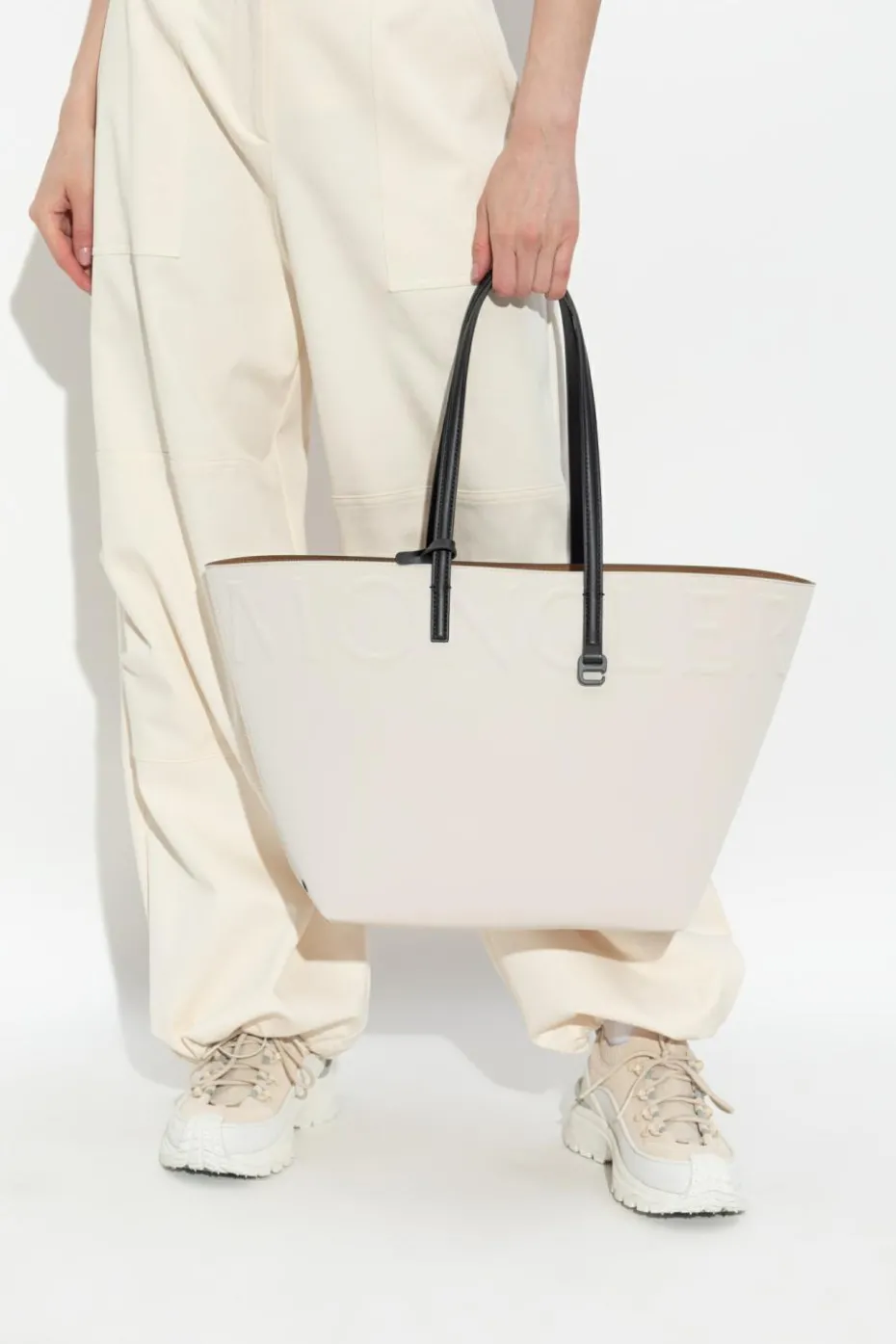 Moncler cream "Very" shopper bag
