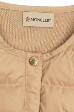 Moncler Enfant beige Cardigan with quilted front