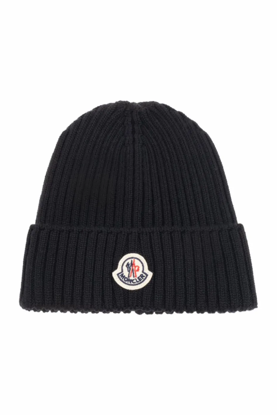 Moncler Enfant BLACK Cap with logo patch