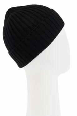 Moncler Enfant BLACK Cap with logo patch