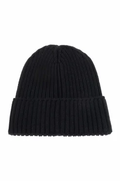 Moncler Enfant BLACK Cap with logo patch