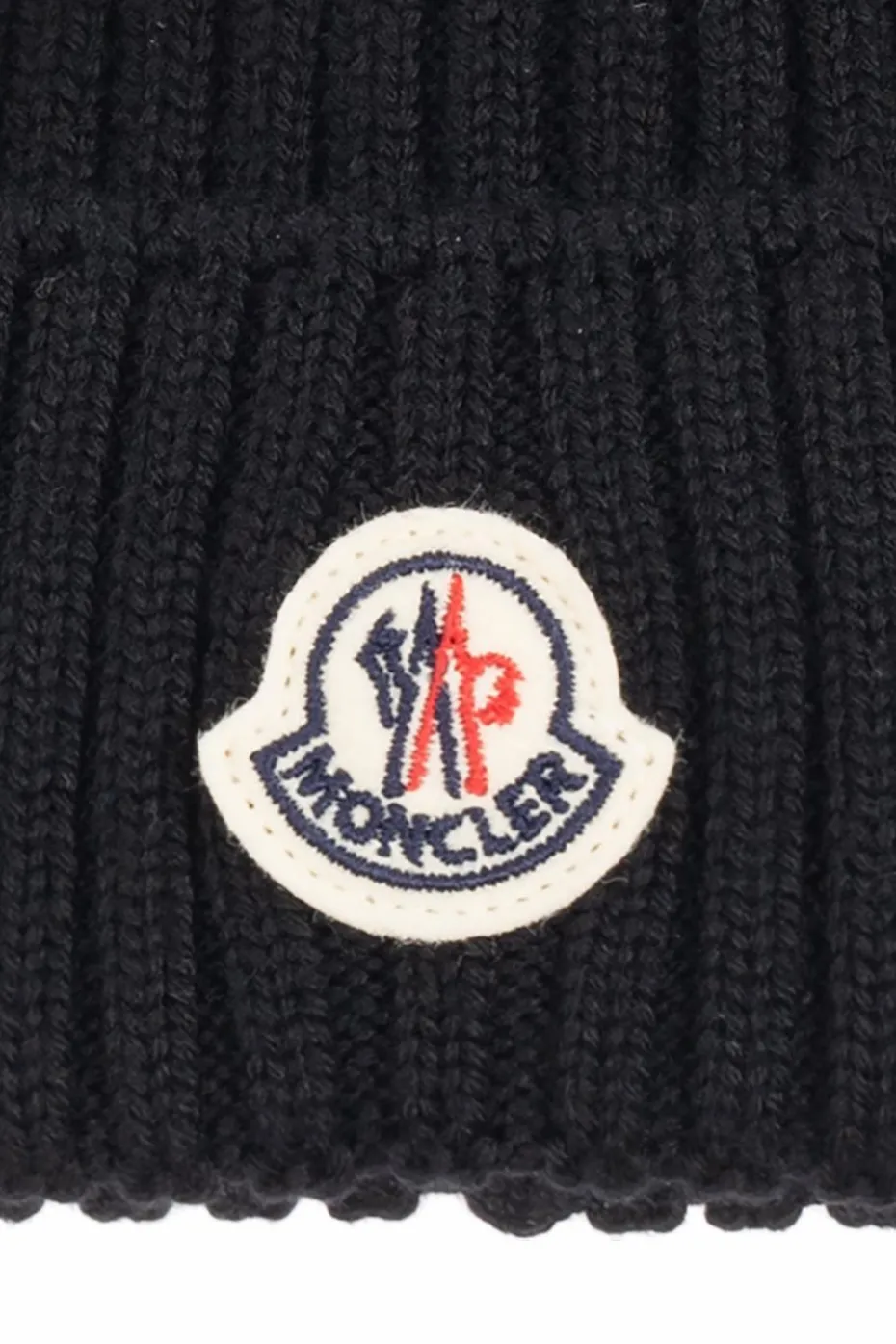 Moncler Enfant BLACK Cap with logo patch