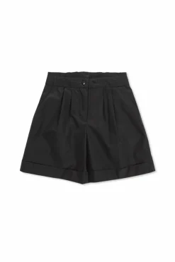 Moncler Enfant BLACK Shorts with rolled-up legs