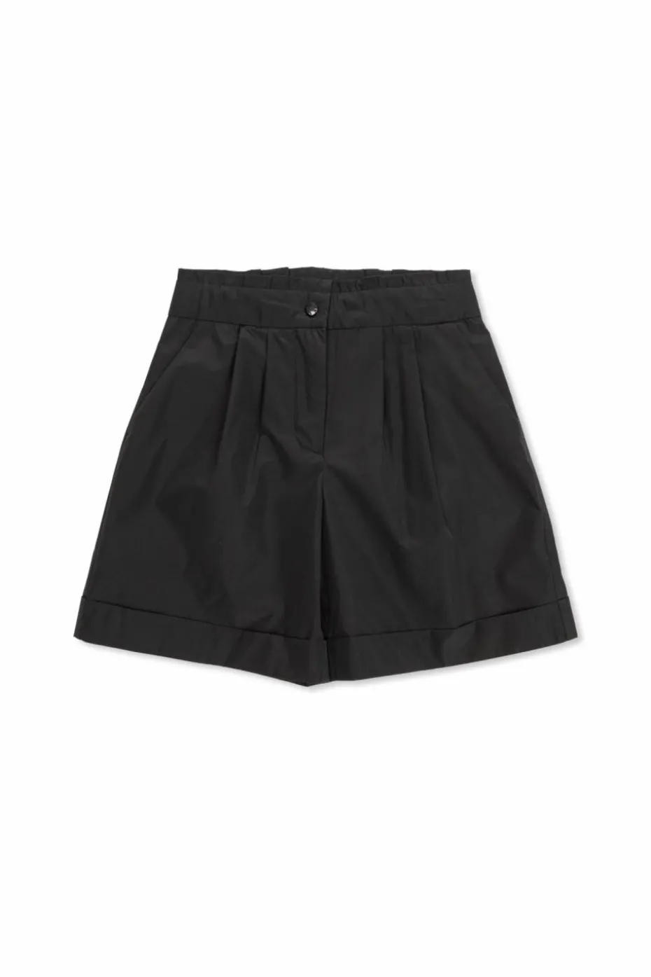 Moncler Enfant BLACK Shorts with rolled-up legs