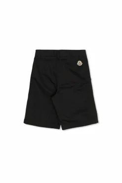 Moncler Enfant BLACK Shorts with logo patch