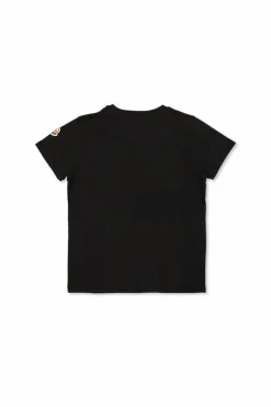 Moncler Enfant BLACK T-shirt with sequin logo