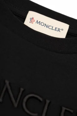 Moncler Enfant BLACK T-shirt with embroidered logo