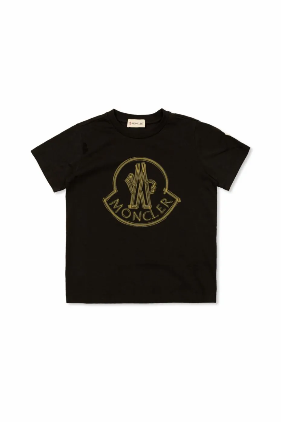 Moncler Enfant BLACK T-shirt with printed logo