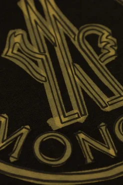 Moncler Enfant BLACK T-shirt with printed logo