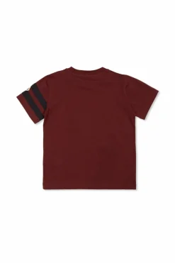 Moncler Enfant BURGUNDY T-shirt with printed logo