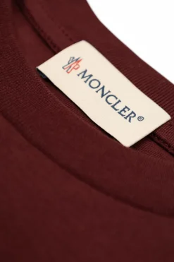 Moncler Enfant BURGUNDY T-shirt with printed logo