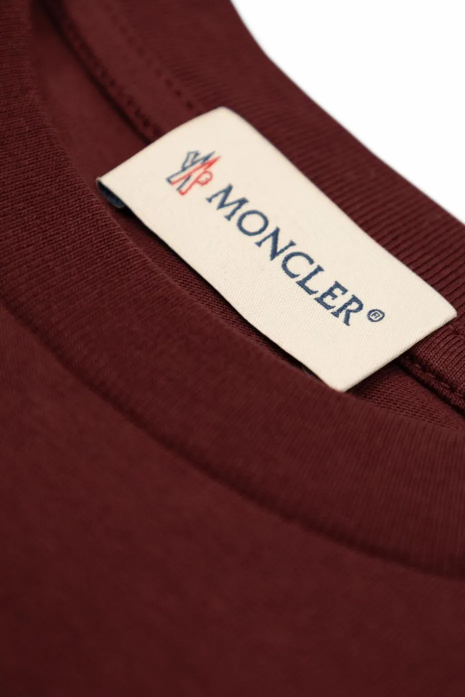 Moncler Enfant BURGUNDY T-shirt with printed logo