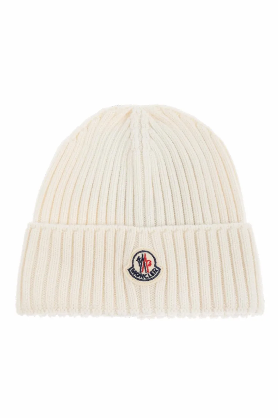 Moncler Enfant cream Cap with logo patch