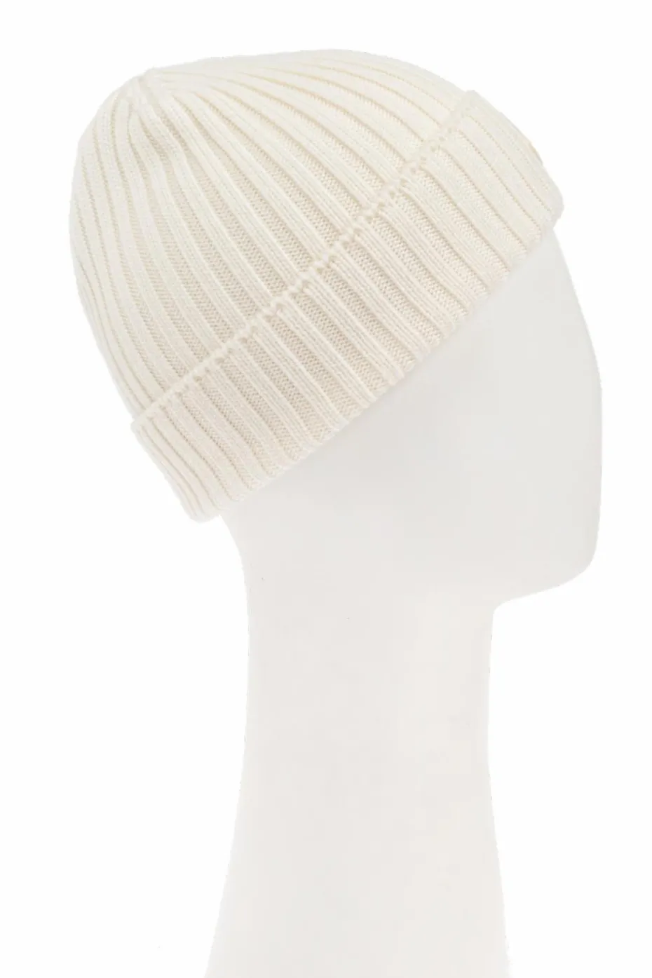 Moncler Enfant cream Cap with logo patch