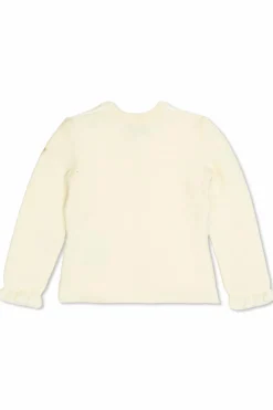 Moncler Enfant cream Cardigan with down insert