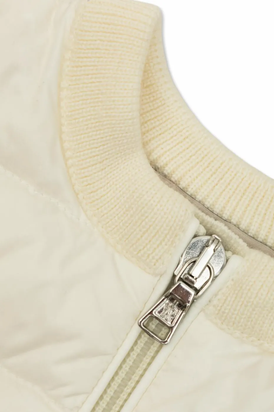 Moncler Enfant cream Cardigan with down insert