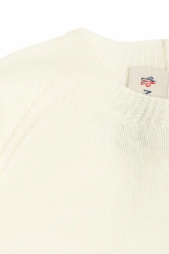 Moncler Enfant cream Cashmere sweater with logo patch