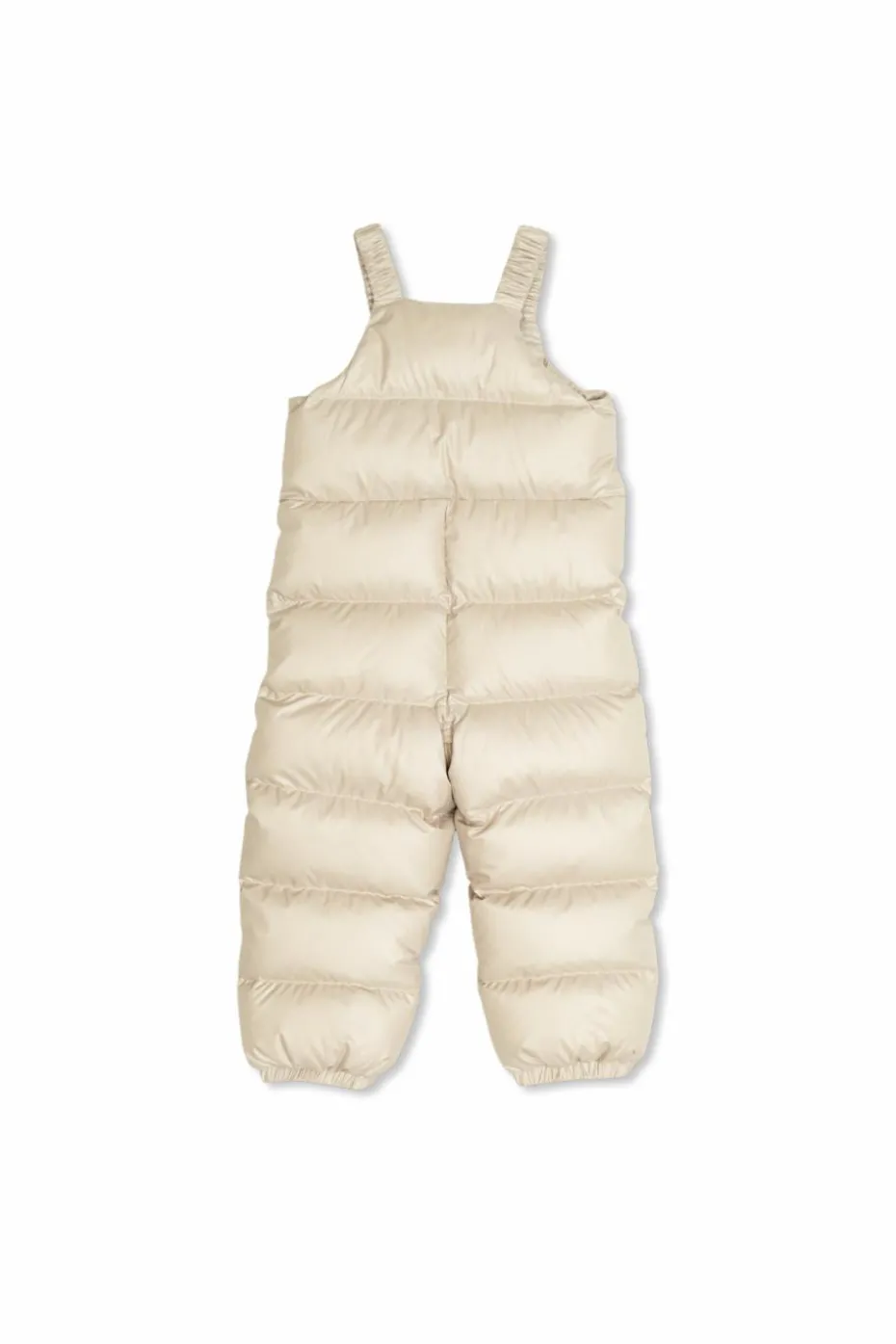 Moncler Enfant cream Down set: jacket and suspenders pants
