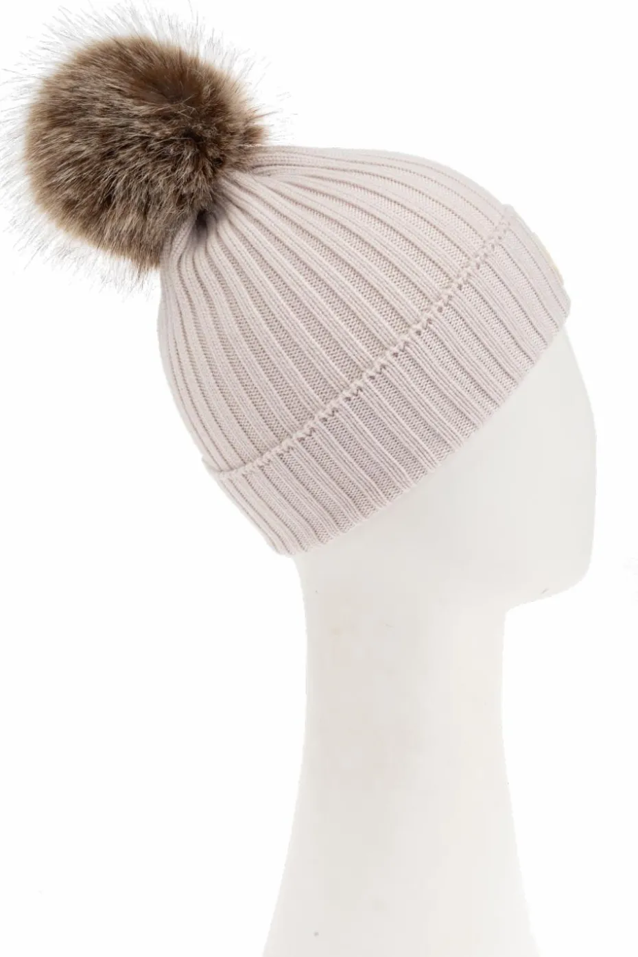 Moncler Enfant cream Pom-pom beanie
