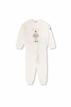 Moncler Enfant cream Sweatsuit with logo