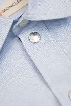 Moncler Enfant light blue Cotton shirt with pocket