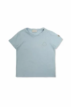 Moncler Enfant light blue T-shirt with logo