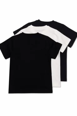 Moncler Enfant MULTICOLOUR Three-pack of logo t-shirts