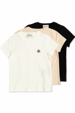 Moncler Enfant MULTICOLOUR 3-pack of logo t-shirts