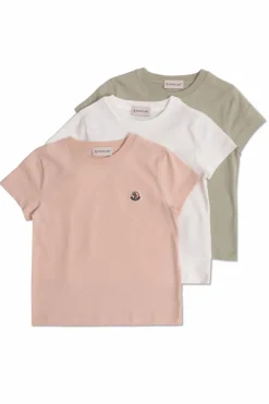 Moncler Enfant MULTICOLOUR 3-pack of logo t-shirts