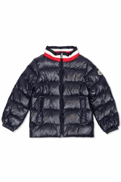 Moncler Enfant NAVY BLUE Moncler Enfant Jacket with Stand-Up Collar