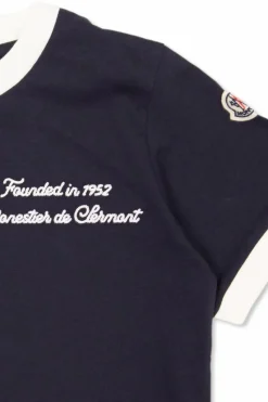 Moncler Enfant NAVY BLUE Cotton T-shirt with logo