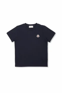 Moncler Enfant NAVY BLUE Cotton T-shirt with logo