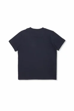 Moncler Enfant NAVY BLUE Cotton T-shirt with logo