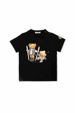 Moncler Enfant NAVY BLUE T-shirt with colorful print