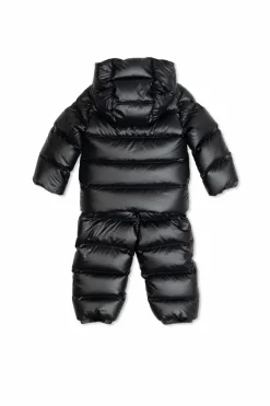 Moncler Enfant NAVY BLUE Quilted set: jacket and bib pants