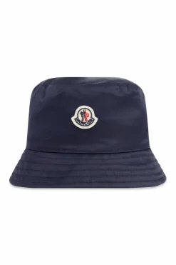 Moncler Enfant NAVY BLUE Hat with logo patch