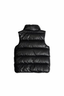 Moncler Enfant NAVY BLUE Quilted vest with logo patch