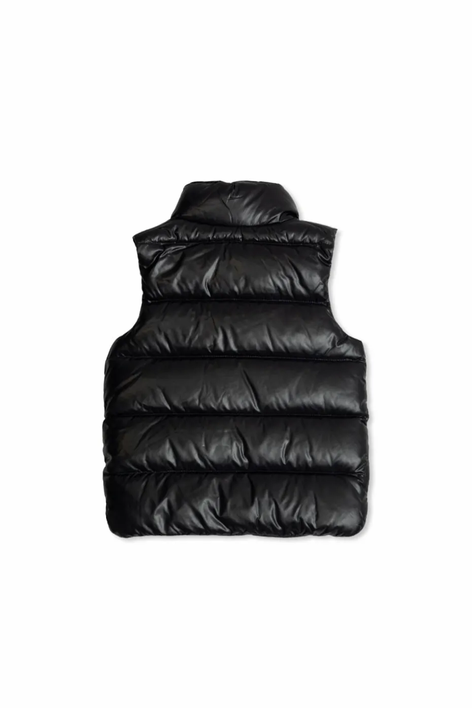 Moncler Enfant NAVY BLUE Quilted vest with logo patch