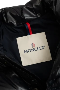 Moncler Enfant NAVY BLUE Quilted vest with logo patch