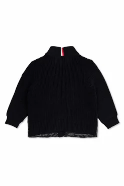 Moncler Enfant NAVY BLUE Cardigan with quilted insert