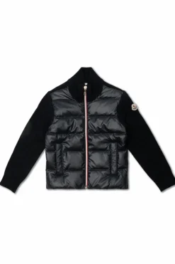 Moncler Enfant NAVY BLUE Cardigan with quilted insert