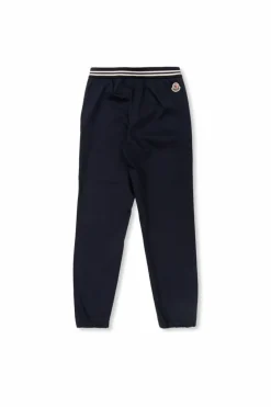 Moncler Enfant NAVY BLUE Trousers with logo patch