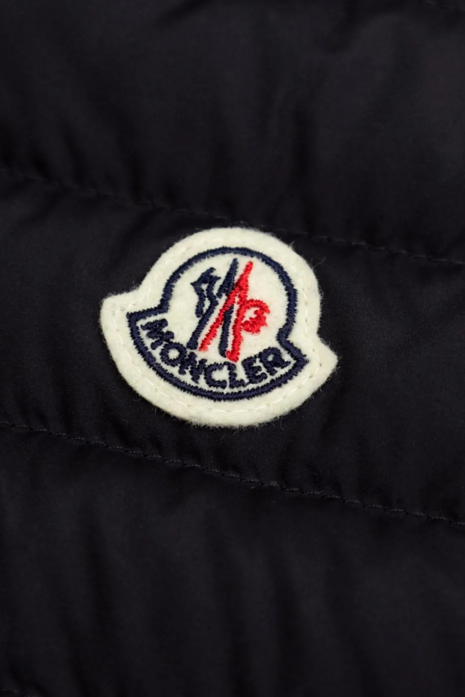 Moncler Enfant NAVY BLUE Down vest with stand collar